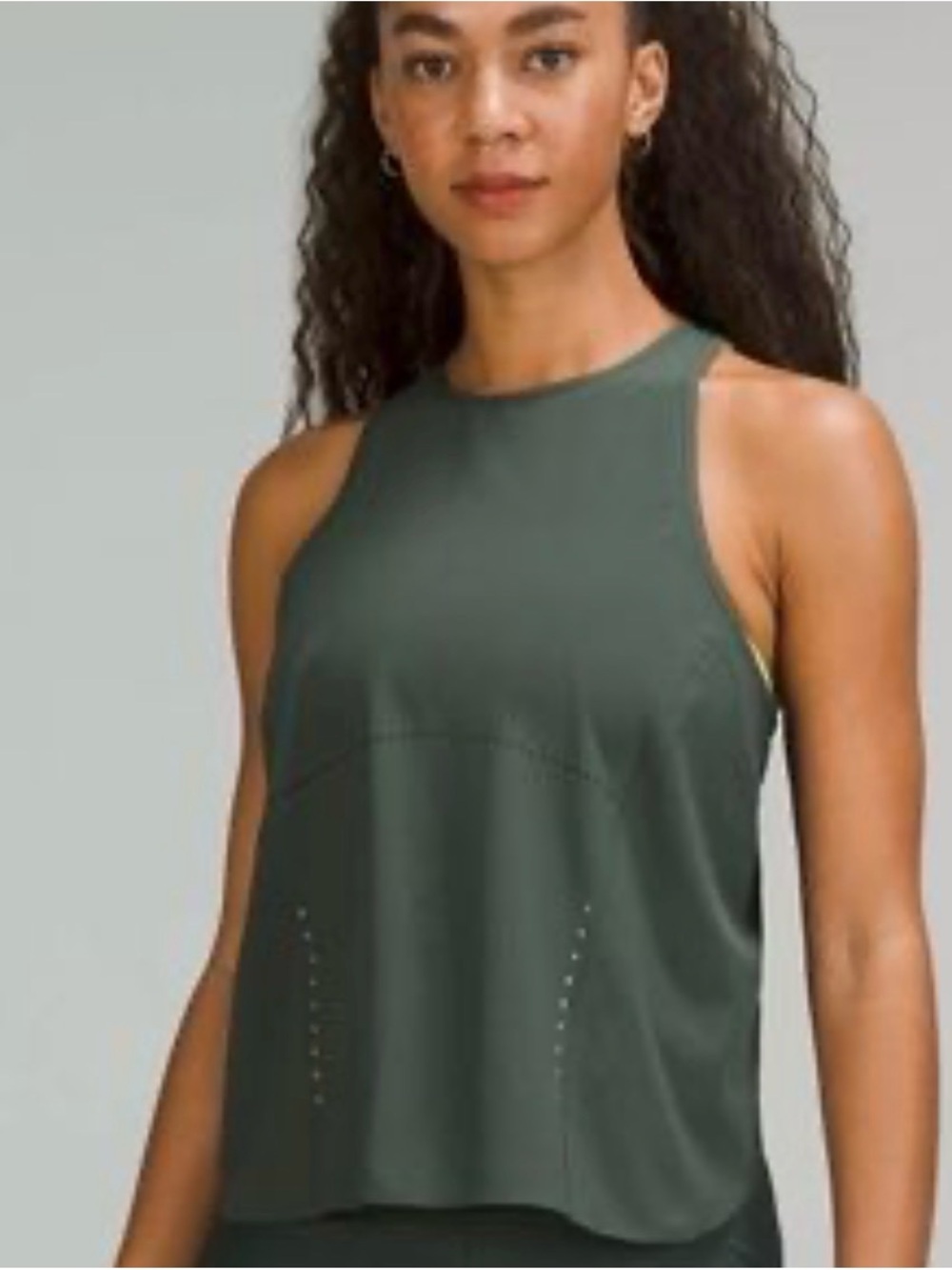 lululemon athletica Olive Green High-Neck Sleeveless Tank